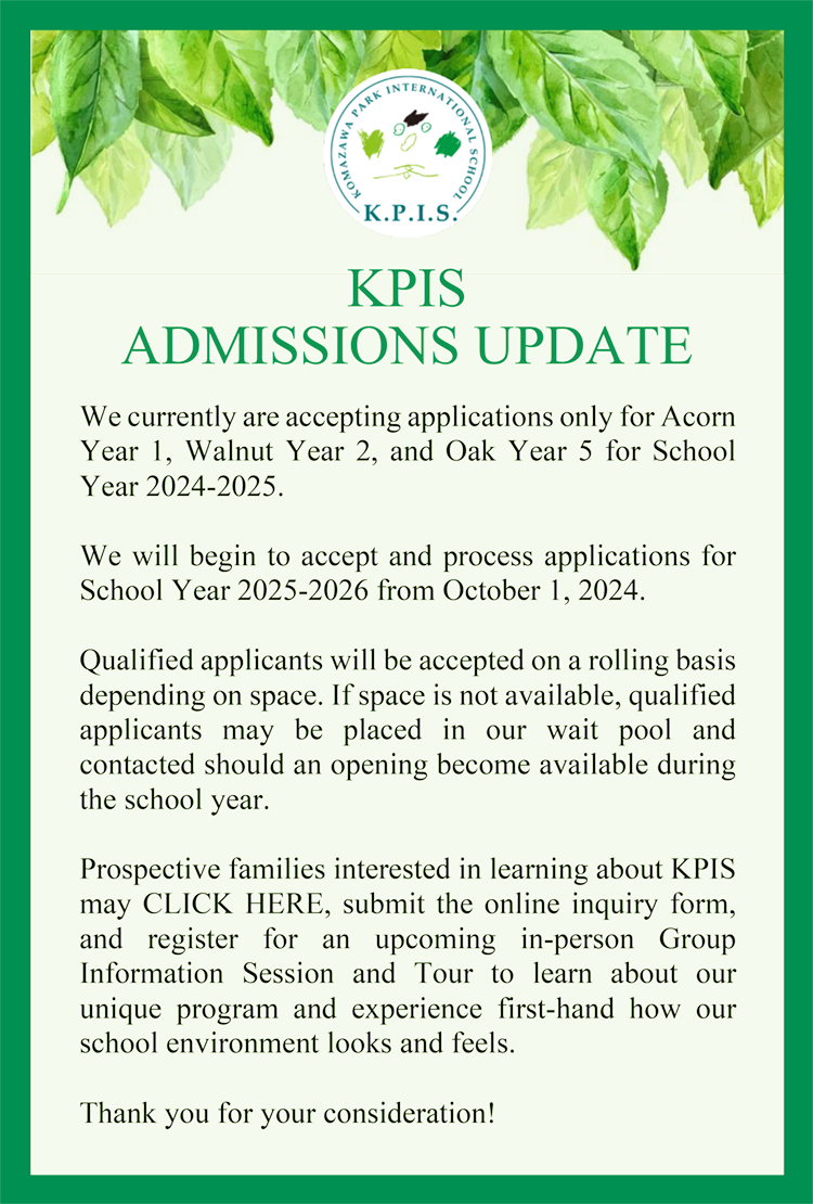 KPIS ADMISSIONS UPDATE